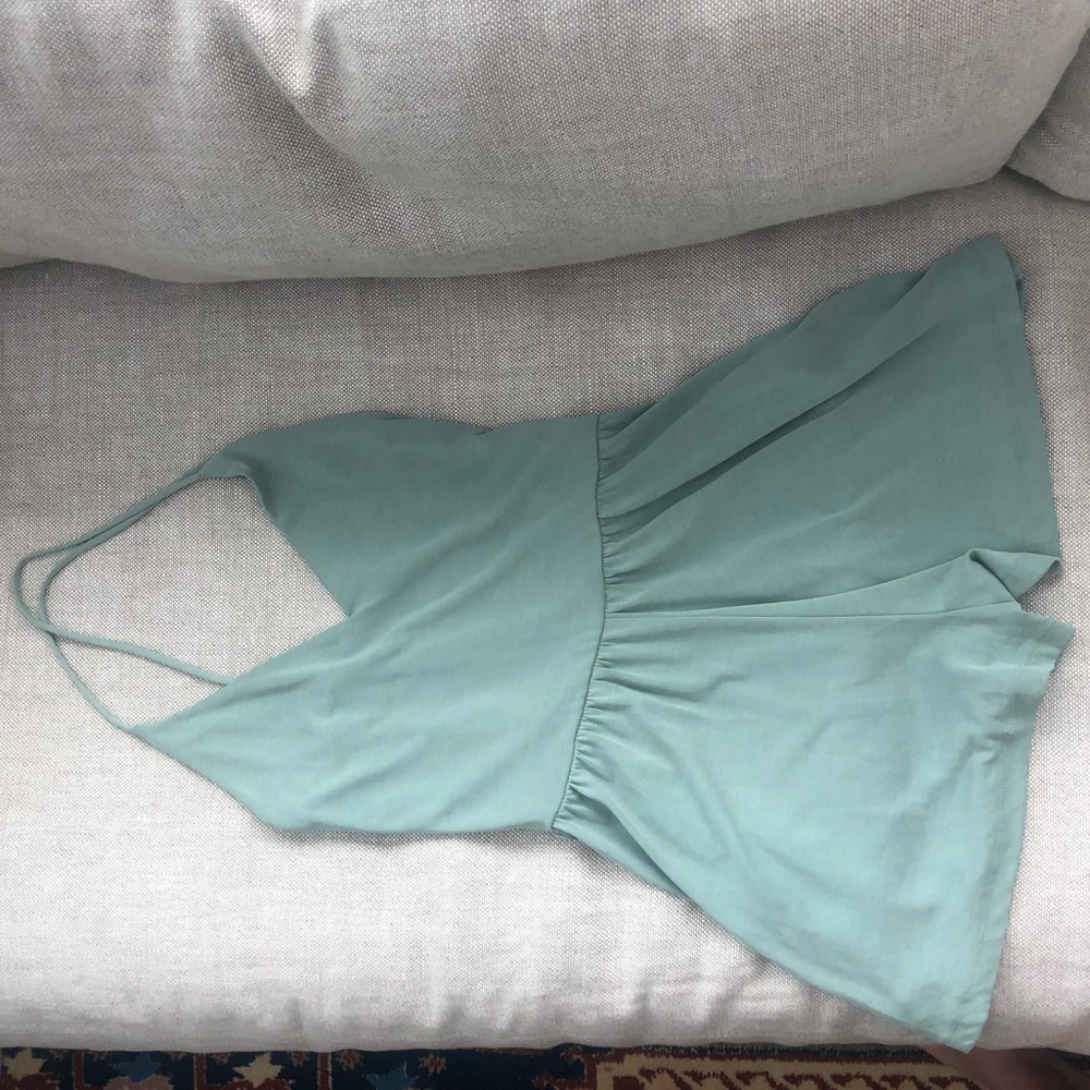 Forever 21, so soft, light blue/green romper sz Sm